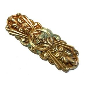 Vintage Brass Stamping Art Deco Oxidized Verdigris 1 Pc Ornate Detailed